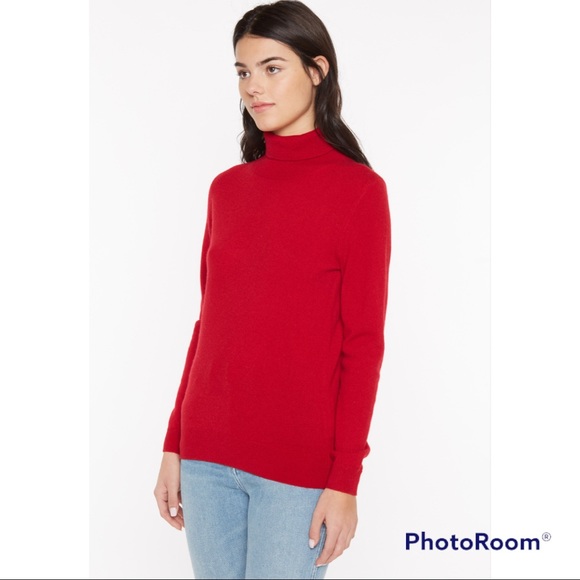 Red Turtleneck Sweater. - Picture 3 of 7